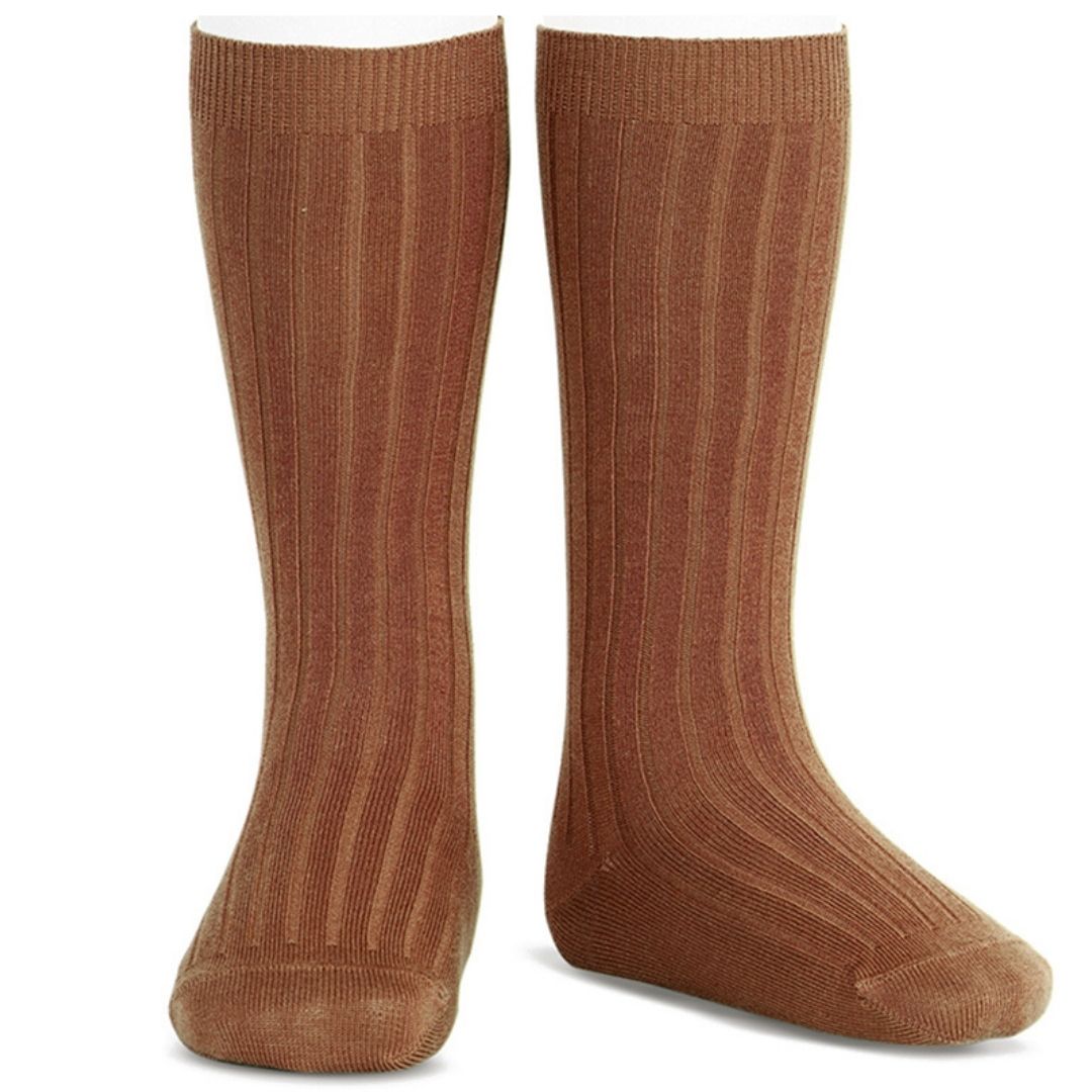 CONDOR SOCKS Ribbed Knee High Socks Rust – Tiddlers Kids